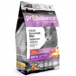 ProBalance корм сух.д/кошек 400г Gourmet Diet говядина/ягненок АКЦИЯ -15%