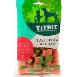 Титбит Пастила мясная с говядиной и яблоком Лакомство для собак 130 г