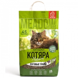 КОТЯРА  наполн.Комкующийся Луговые травы 19л (8,0кг) крафт-пакет