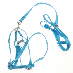 Комплект поводок 1,0*120см + шлейка Jack&King д/собак шир.1,0см, обх. груди 23-36см, микс