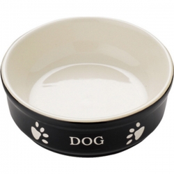Миска керам 0,13л черная с рисунком 12см DOG NOBBY