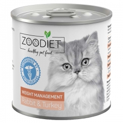 Zoodiet консервы 240г для кошек С кроликом и индейкой (контроль веса)