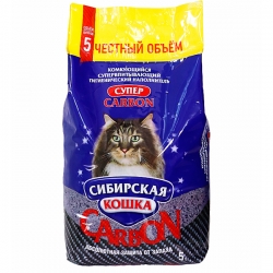 СИБИРСКАЯ КОШКА наполн. 5л СУПЕР CARBON (комкующийся)