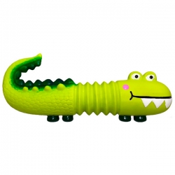 Игрушка д/собак Крокодил зеленый  с пищалкой, латекс, 15 см.(N1)