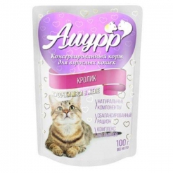 Амурр влаж д/кошек 100гр в желе Кролик