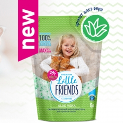 Наполнитель Little Friends Aloe Vera силикагель п/м пакет 5л (2,1кг)