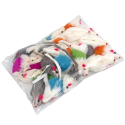 Мышь меховая 5,5см натур. мех микс (25шт) пакет, Jack&King