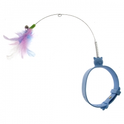 Дразнилка д/кош Перья голубой на универсальном ремне 12см, Jack&King арт. JK739266