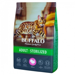 Mr.Buffalo  сухой корм д/кошек STERILIZED 400 г индейка