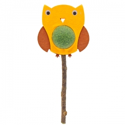 Игрушка д/кош Кот Лукас Сова на палочке мататаби 12см + шарик кош. мята диаметр 3см, 26г, арт. кл804