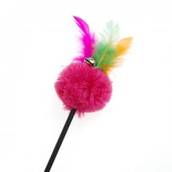 Дразнилка с помпоном и пером L-63см Jack&King арт. JK88216