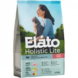 Elato Holistic Lite д/кош взр.стерил.малоактив. Ягненок/Индейка 1,5 кг