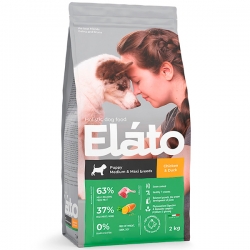 Elato Holistic корм для щенков средних и крупных пород с курицей и уткой, 2кг
