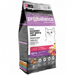 ProBalance корм сух.д/кошек 8 кг гов/ягн Gourmet Diet