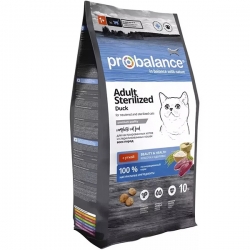 ProBalance корм сух.д/кошек 10кг стерил.и кастрир.Sterilized с уткой (Лимкорм)