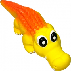 Игрушка д/собак Крокодил желтый с пищалкой, латекс, 15 см.(N1)