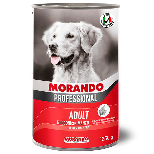 Morando Professional конс.корм для собак кусочки в соусе с Говядиной 1,25 кг ж/б