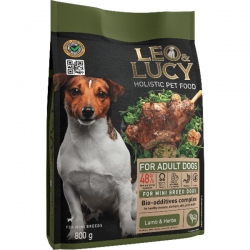 LEO&LUCY холистик сух. корм д/собак мелких пород 800г с ягненком, травами и биодобавками